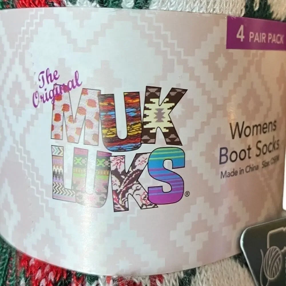 Muk Luks Women's Holiday Boot Socks One Size Fits Most - New
